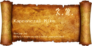 Kapronczai Mike névjegykártya